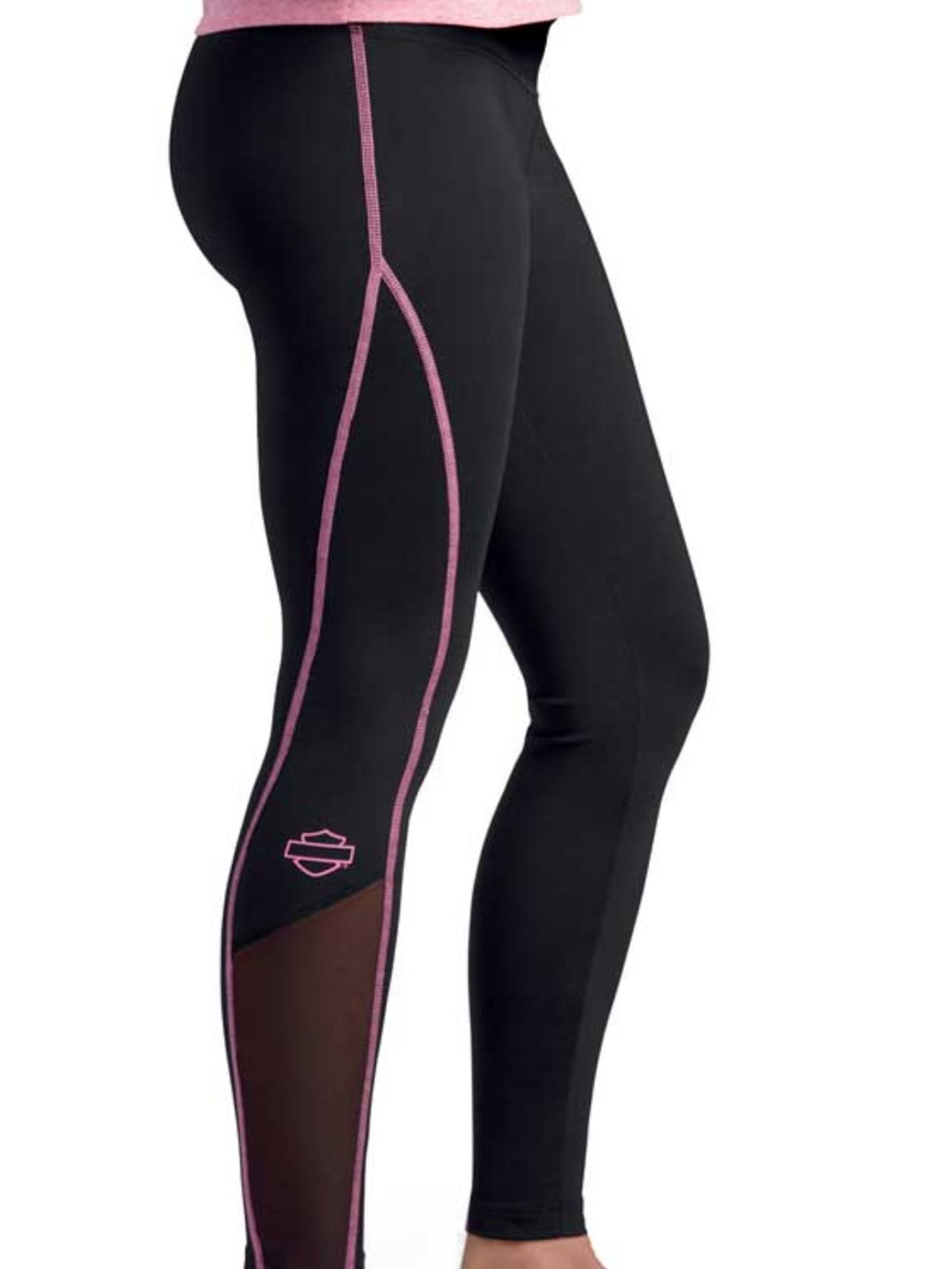 Harley-Davidson® Women's Pink Label Performance Leggings - Black/Pink 99059-20VW - Picture 3 of 5